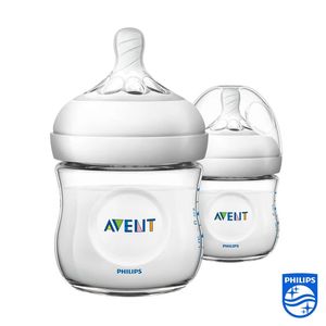 Philips Avent Natural White Feeding Bottle 2 pc Set (0m+) - 125 ml (Model- SCF030/20)